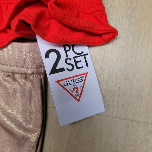 23. Guess "Sweet Princess" 2pc outfit.  Ages 6 to 9 months. - Picture 3 of 4